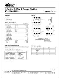datasheet for ESSM-2-7-75 by M/A-COM - manufacturer of RF