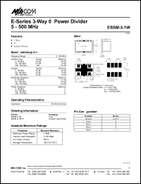 datasheet for ESSM-3-1WTR by M/A-COM - manufacturer of RF