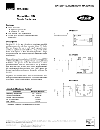 datasheet for MA4SW110 by M/A-COM - manufacturer of RF