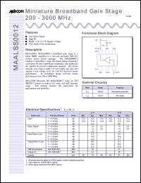 datasheet for MAALSS0012TR by M/A-COM - manufacturer of RF