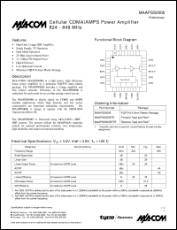 datasheet for MAAPSS0006RTR by M/A-COM - manufacturer of RF