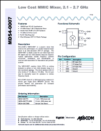 datasheet for MD54-0007TR-3000 by M/A-COM - manufacturer of RF