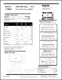 datasheet for PA1151 by M/A-COM - manufacturer of RF
