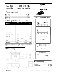 datasheet for PA1153 by M/A-COM - manufacturer of RF