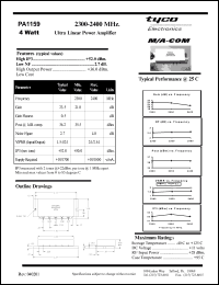 datasheet for PA1159 by M/A-COM - manufacturer of RF