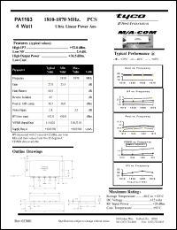 datasheet for PA1163 by M/A-COM - manufacturer of RF