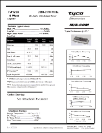 datasheet for PA1223 by M/A-COM - manufacturer of RF