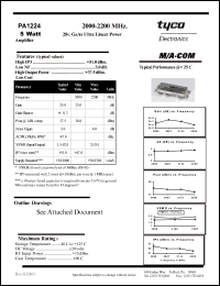 datasheet for PA1224 by M/A-COM - manufacturer of RF