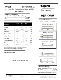 datasheet for PA1225 by M/A-COM - manufacturer of RF