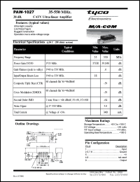datasheet for PAW1027 by M/A-COM - manufacturer of RF
