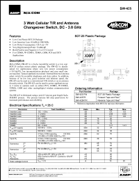 datasheet for SW-425RTR by M/A-COM - manufacturer of RF