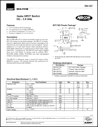 datasheet for SW-437RTR by M/A-COM - manufacturer of RF