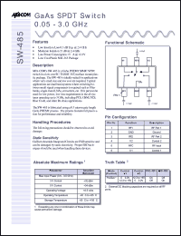 datasheet for SW-485SMB by M/A-COM - manufacturer of RF