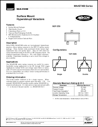 datasheet for MA4ST401 by M/A-COM - manufacturer of RF