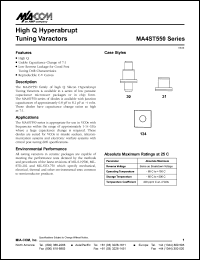 datasheet for MA4ST551 by M/A-COM - manufacturer of RF