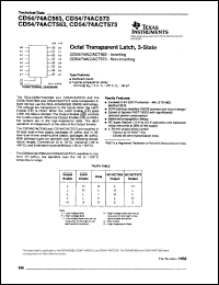 datasheet for CD54AC573F3A by Texas Instruments