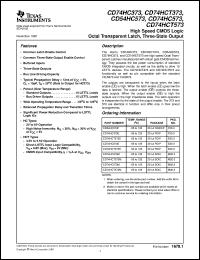 datasheet for CD54HCT373F by Texas Instruments