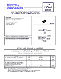 datasheet for P4FMAJ16 by 