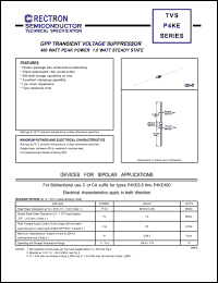 datasheet for P4KE18 by 