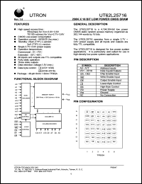 datasheet for UT62L25716BS-55L by 