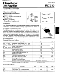 datasheet for IRC530 by International Rectifier