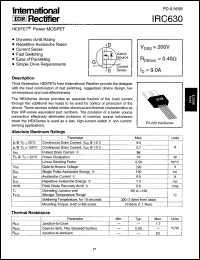 datasheet for IRC630 by International Rectifier