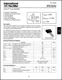 datasheet for IRC640 by International Rectifier