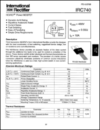 datasheet for IRC740 by International Rectifier