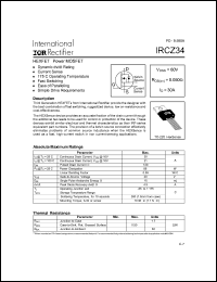 datasheet for IRCZ34 by International Rectifier