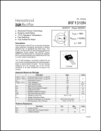 datasheet for IRF1310N by International Rectifier