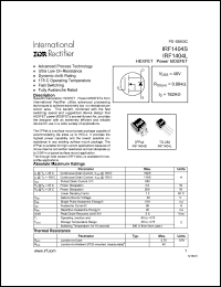 datasheet for IRF1404S by International Rectifier