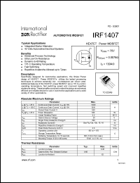 datasheet for IRF1407 by International Rectifier