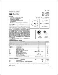 datasheet for IRF1407S by International Rectifier