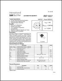 datasheet for IRF1607 by International Rectifier