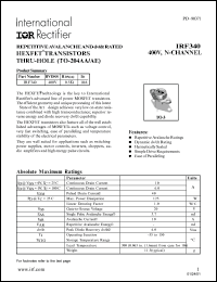 datasheet for IRF340 by International Rectifier