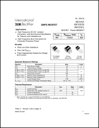 datasheet for IRF3707S by International Rectifier