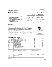 datasheet for IRF3710 by International Rectifier