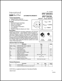 datasheet for IRF3808S by International Rectifier