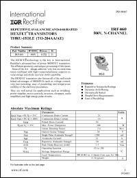 datasheet for IRF460 by International Rectifier