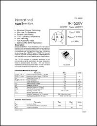 datasheet for IRF520V by International Rectifier