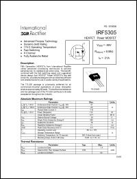 datasheet for IRF5305 by International Rectifier