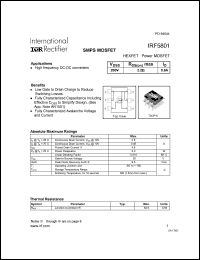 datasheet for IRF5801 by International Rectifier