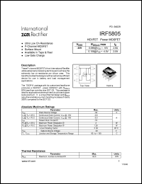 datasheet for IRF5805 by International Rectifier