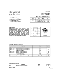 datasheet for IRF5806 by International Rectifier