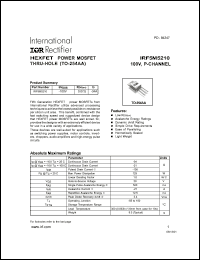 datasheet for IRF5M5210 by International Rectifier