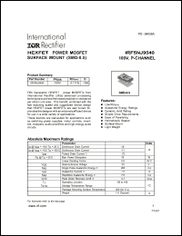 datasheet for IRF5NJ9540 by International Rectifier