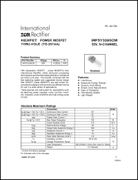 datasheet for IRF5Y3205CM by International Rectifier