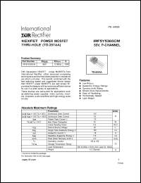 datasheet for IRF5Y5305CM by International Rectifier