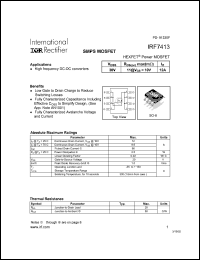 datasheet for IRF7413 by International Rectifier