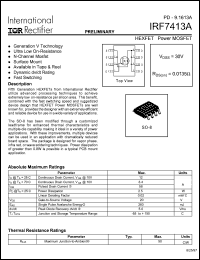 datasheet for IRF7413A by International Rectifier